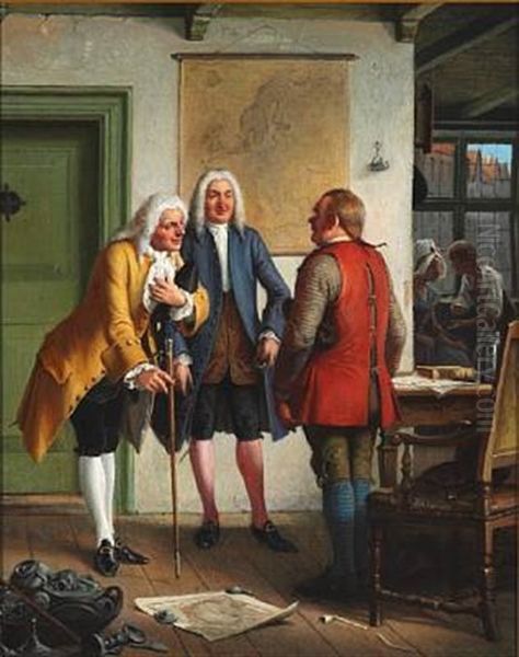 Scene Fra Den Politiske Kandestober Af Ludvig Holberg Oil Painting by Wilhelm Nicolai Marstrand