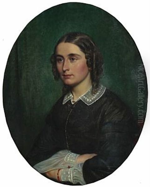 Portrait Of Mrs. Shiern Oil Painting by Wilhelm Nicolai Marstrand