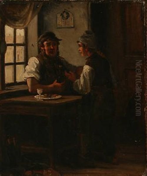 Skomageren Og Hans Svend Oil Painting by Wilhelm Nicolai Marstrand