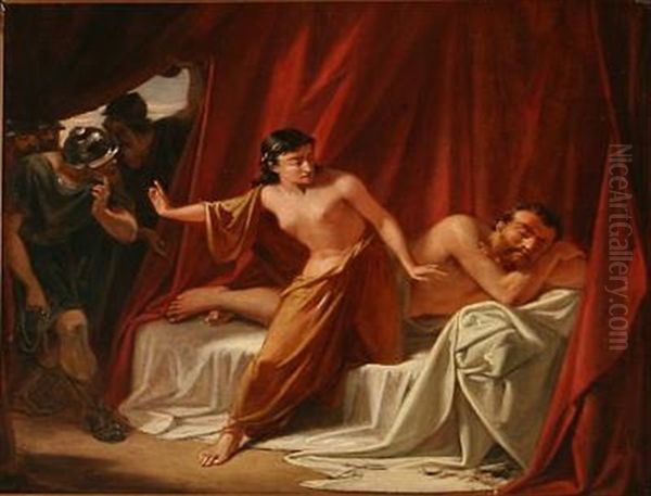 Samson Og Dalilah Oil Painting by Wilhelm Nicolai Marstrand