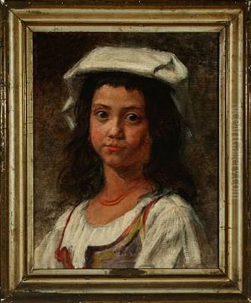 Portrait Of A Young Italian Girl Oil Painting by Wilhelm Nicolai Marstrand