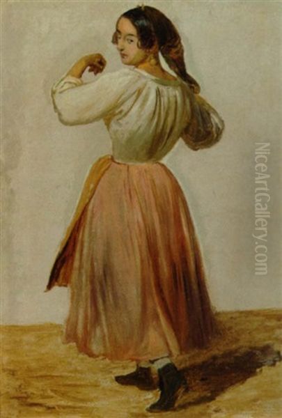 Studie Af Dansende Italienerinde Oil Painting by Wilhelm Nicolai Marstrand