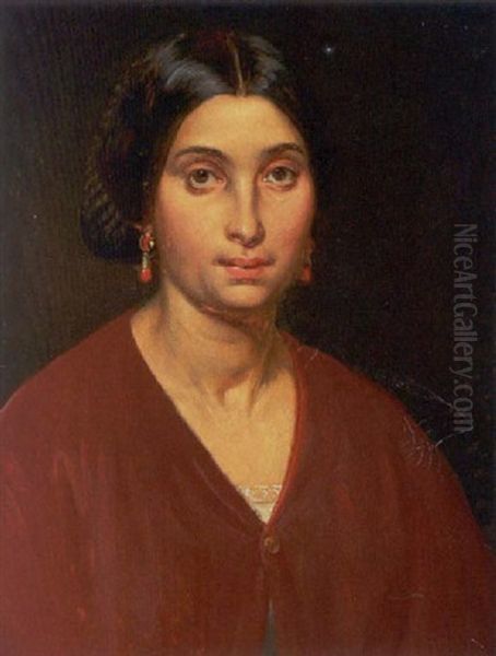 Portraet Af Italienerinde Oil Painting by Wilhelm Nicolai Marstrand