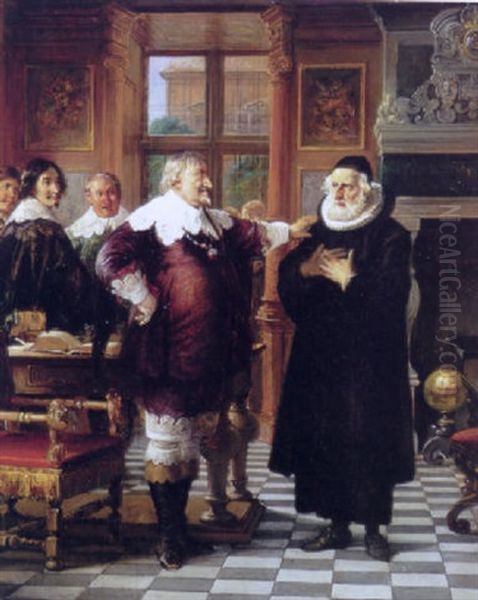 Christian Iv Og Ole Vind Oil Painting by Wilhelm Nicolai Marstrand