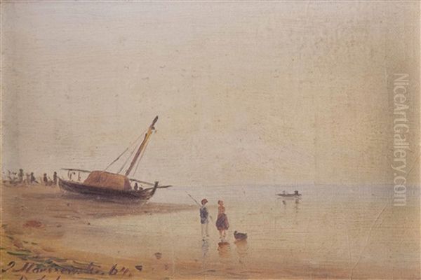 Abendstimmung Am Strand Oil Painting by Joseph Marszewski