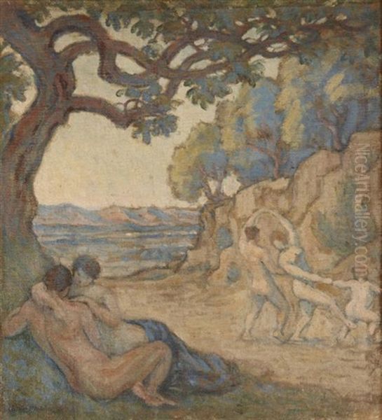 Daphnis Et Cloe Oil Painting by Charles Martel