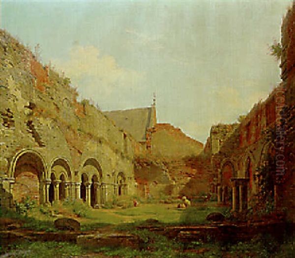 The Ruins Of The Monastry Of The Sint Baafs-cathedral, Ghent Oil Painting by Lodewyck de Martelaere