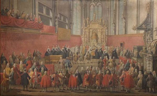 A Baptism In The Imperial Court Chapel, Vienna Oil Painting by Dimitri Emil'evich Marten