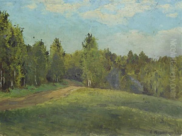 Forest Landscape Oil Painting by Dimitri Emil'evich Marten