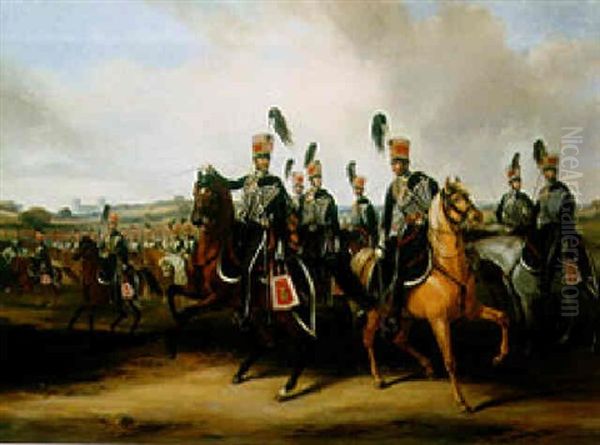 The Yorkshire Hussars Oil Painting by Henry Martens