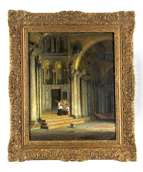 Eglise De St. Marc In Venice Oil Painting by Willem Johannes Martens