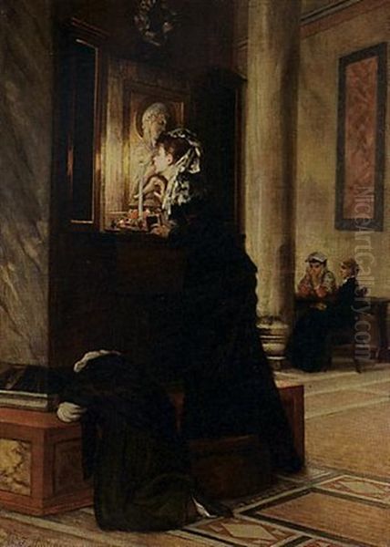 The Confession Oil Painting by Willem Johannes Martens