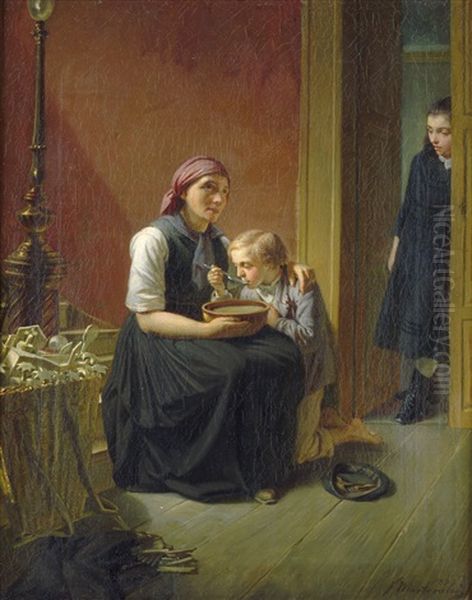 Die Heise Suppe Oil Painting by Friedrich Wilhelm Heinrich Martersteig