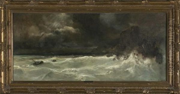 Tempestad En El Mar Oil Painting by Ramon Marti Alsina