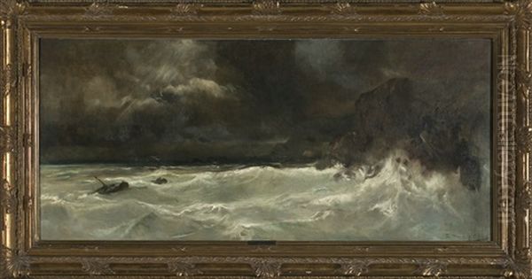 Tempestad En El Mar Oil Painting by Ramon Marti Alsina