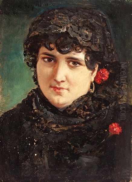 Retrato De Una Joven Oil Painting by Ramon Marti Alsina