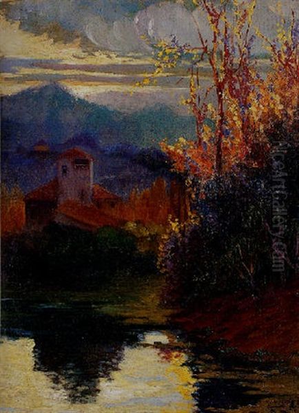 Ribera Del Rio Oil Painting by Ramon Marti Alsina