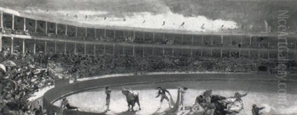 Plaza De Toros Oil Painting by Ramon Marti Alsina