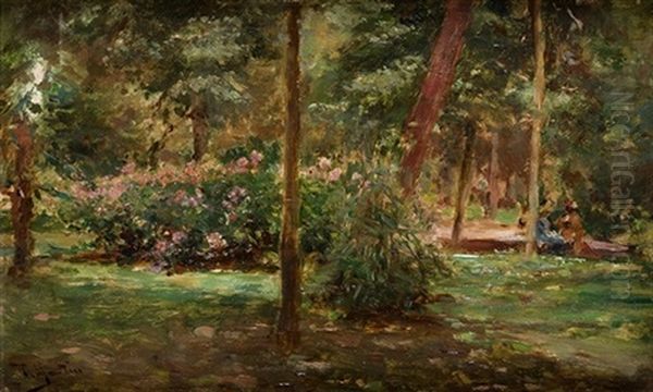 El Retiro Oil Painting by Tomas Martin Rebollo