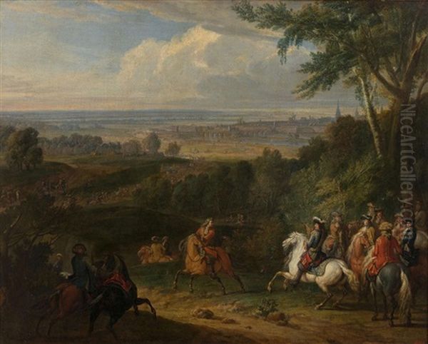 Louis Xiv Au Siege De Douai En 1667 Oil Painting by Jean-Baptiste Martin the Elder