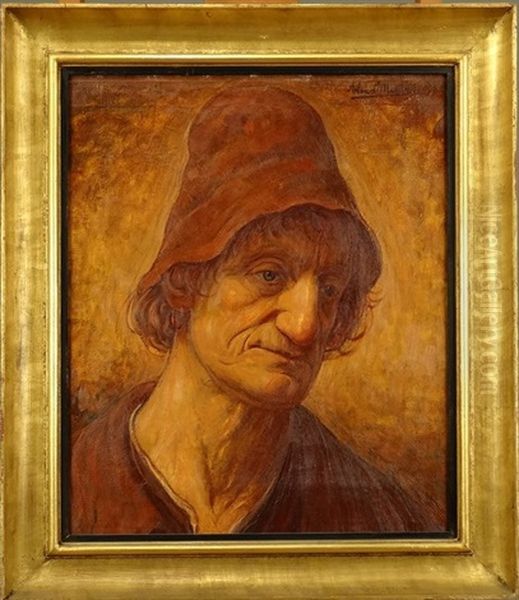 Tete D'homme Au Bonnet Oil Painting by Alexandre Louis Martin