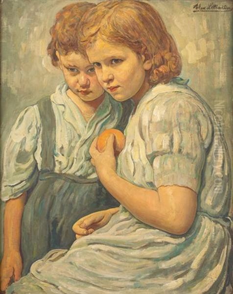 Les Enfants A L'orange Oil Painting by Alexandre Louis Martin