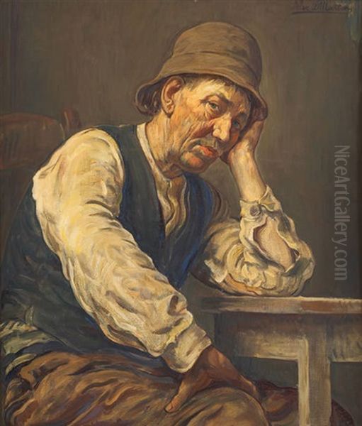 Le Repos Du Travailleur Oil Painting by Alexandre Louis Martin