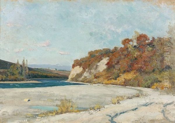 Le Rhone Apres Sous-terre Oil Painting by Alfred Louis Martin