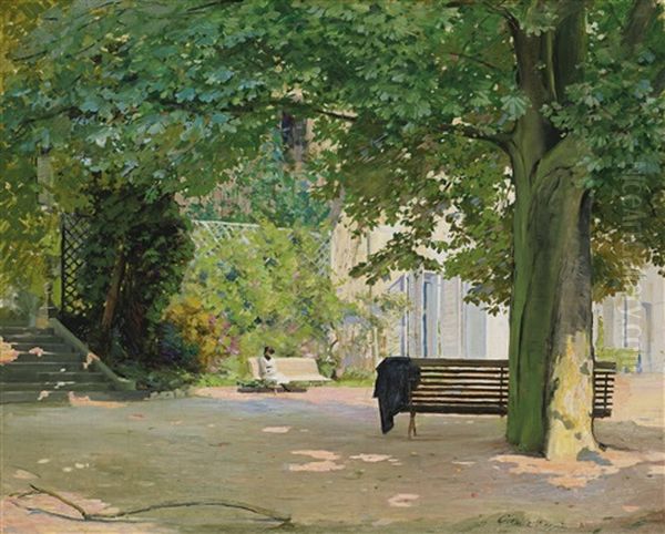 Scene Dans Un Jardin Oil Painting by Camille Martin