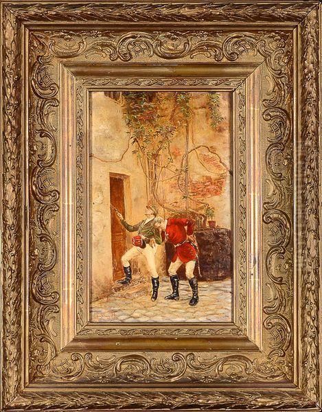 Le Retour De Chasse Oil Painting by Etienne Prosper Berne-Bellecour