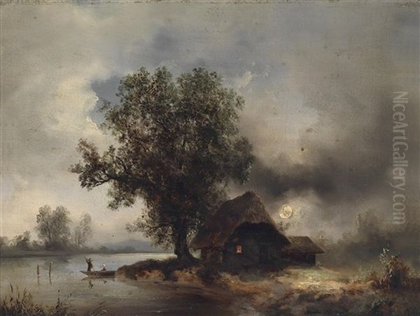 Eine Mondnacht Oil Painting by Elias Fredrik Martin