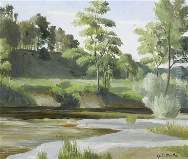 Flusslandschaft Oil Painting by Eugene Louis Martin