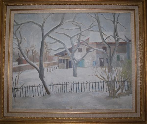 Paysage D'hiver Oil Painting by Eugene Louis Martin