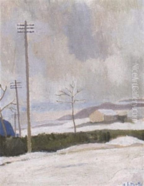 Winterlandschaft Oil Painting by Eugene Louis Martin