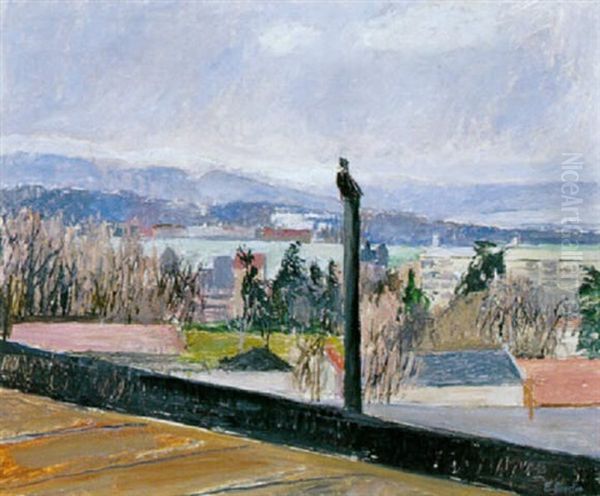 Vue De Geneve Oil Painting by Eugene Louis Martin