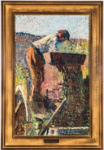 L'homme Au Pressoir Oil Painting by Henri Jean Guillaume Martin