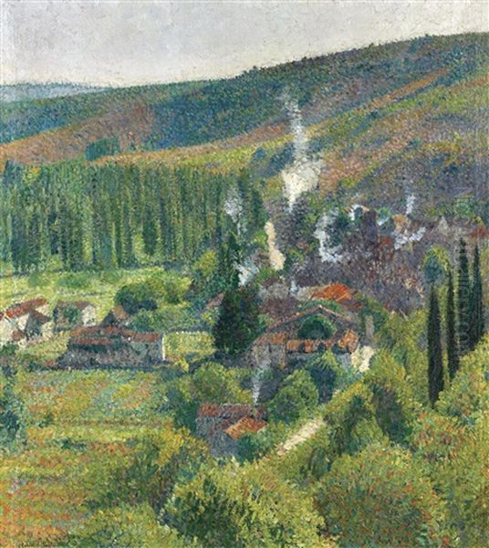 Paysage A Labastide-du-vert Oil Painting by Henri Jean Guillaume Martin