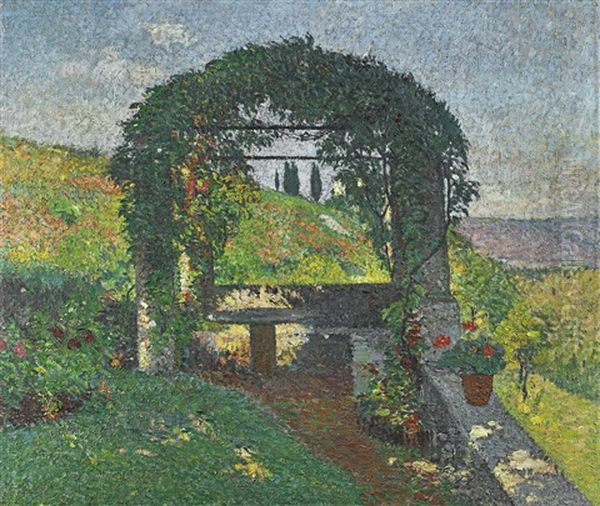 La Pergola (gloriette) Oil Painting by Henri Jean Guillaume Martin