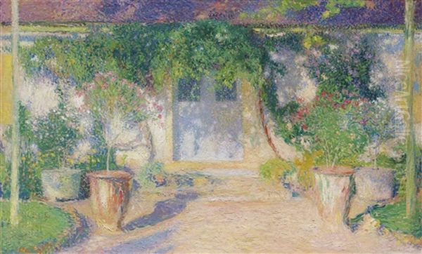 Porte D'entree Centrale Du Manoir De Marquayrol Oil Painting by Henri Jean Guillaume Martin