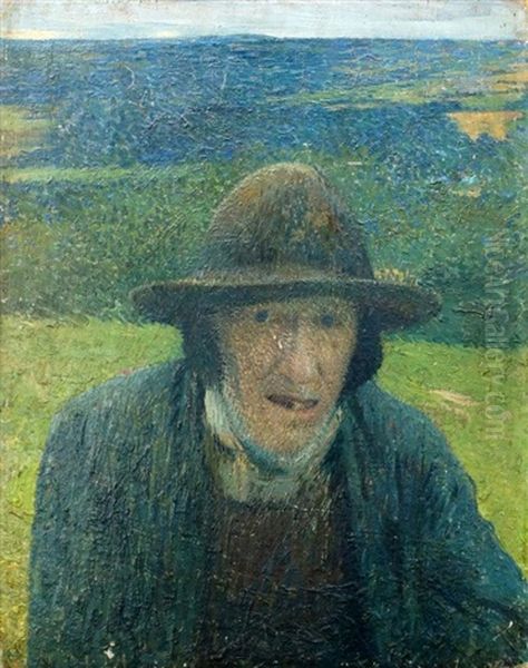 Portrait Of A Farm Labourer Oil Painting by Henri Jean Guillaume Martin