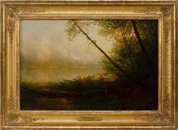 Misty Morning On An Adirondack Lake Oil Painting by Homer Dodge Martin