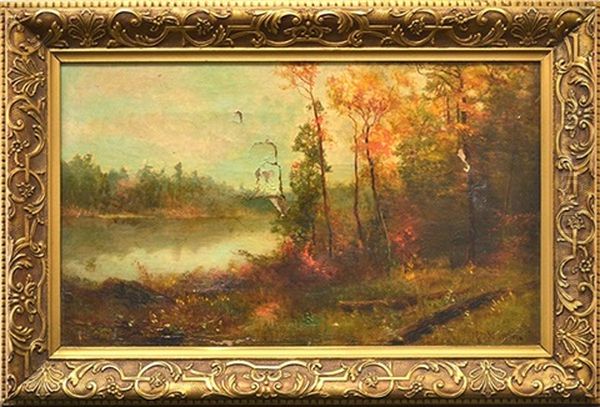 Autumn Along The River Oil Painting by Homer Dodge Martin