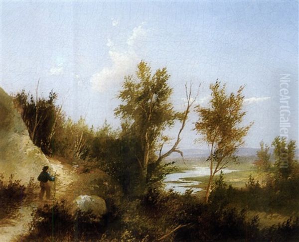 A Distant View Of The Hudson River Oil Painting by Homer Dodge Martin