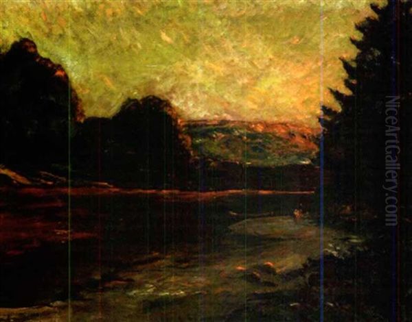 Twilight By The River Oil Painting by Homer Dodge Martin