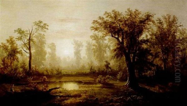 The Pond In The Woods Oil Painting by Homer Dodge Martin