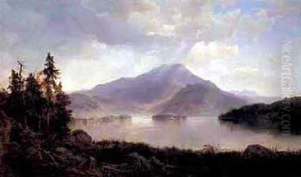 Silver Lake Oil Painting by Homer Dodge Martin