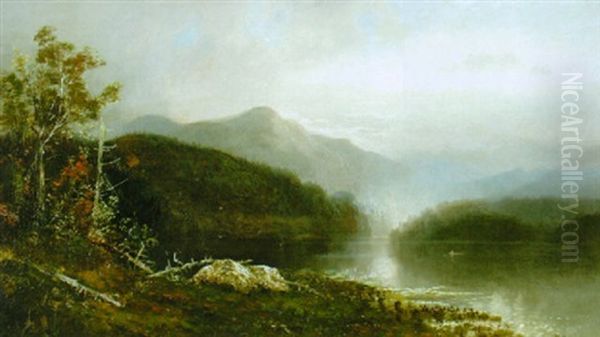 Morning Mist, Lake George Oil Painting by Homer Dodge Martin