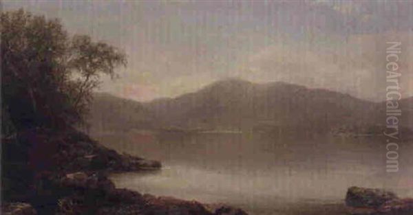 View Of Lake George From The North End Of Long Island Oil Painting by Homer Dodge Martin