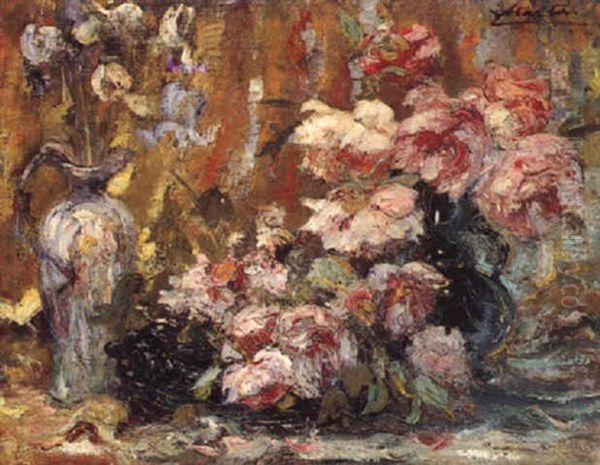 Le Bouquet De Pivoines Oil Painting by Jacques Martin