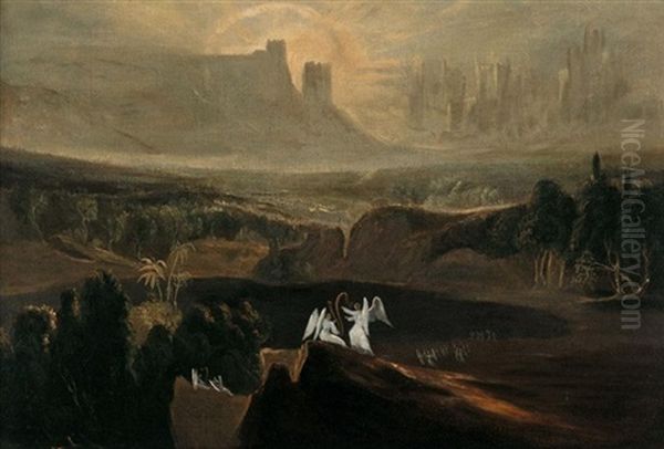 Heaven - The River Of Bliss Oil Painting by John Martin